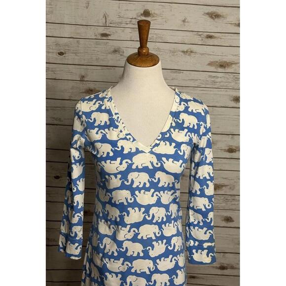 Lilly Pulitzer Tusk in Sun 3/4 length sleeve V-neck t-shirt dress Size XS - Picture 2 of 7